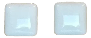 Vintage Crown Trifari White Lucite Square Clip-on Earrings, A Pair