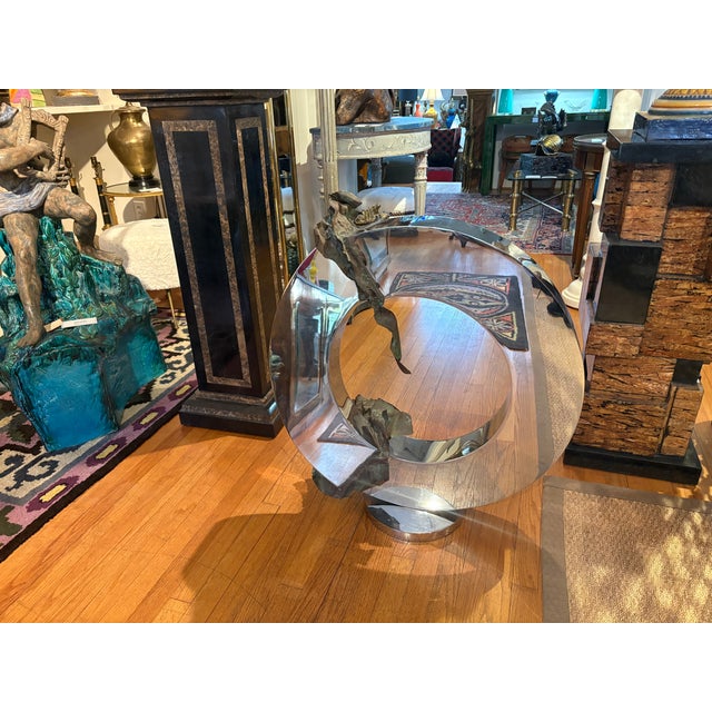 1980s 1980s Post-Modern Stainless Steel and Bronze Sculpture by Gary Slater For Sale - Image 5 of 11