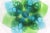 Vintage Art Glass Bubble Bowl Green Blue Flower For Sale - Image 9 of 9
