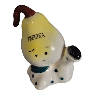 Vintage Anthropomorphic Pear Shaped Paprika Spice Jar Shaker Made in Japan For Sale