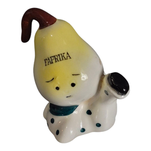 Vintage Anthropomorphic Pear Shaped Paprika Spice Jar Shaker Made in Japan