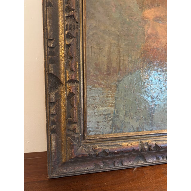 Oil on Board Original Portrait, Signed and Dated P. Zurini, 1948 For Sale - Image 11 of 15