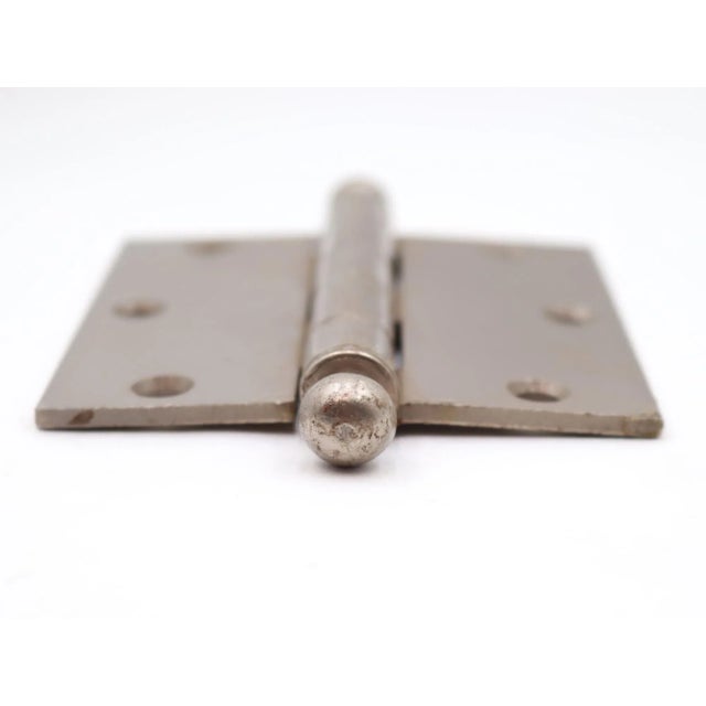 Vintage Classic 3.5 X 3.5 In. Brushed Steel Butt Door Hinge For Sale - Image 4 of 5