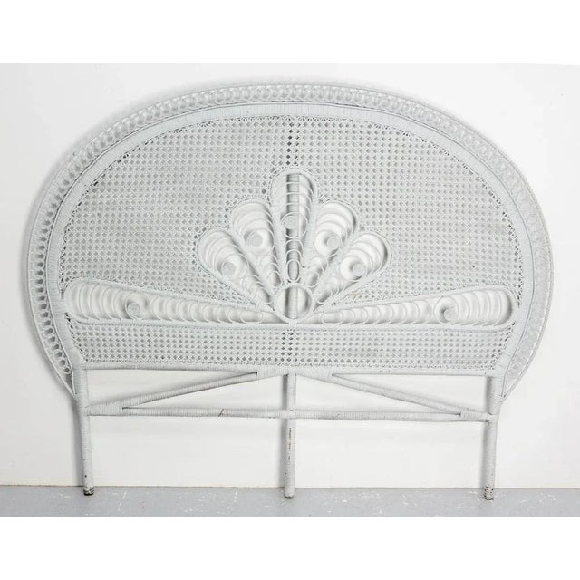Wood French Queen Size Headboard in Rattan and Wicker, 1960 For Sale - Image 7 of 9