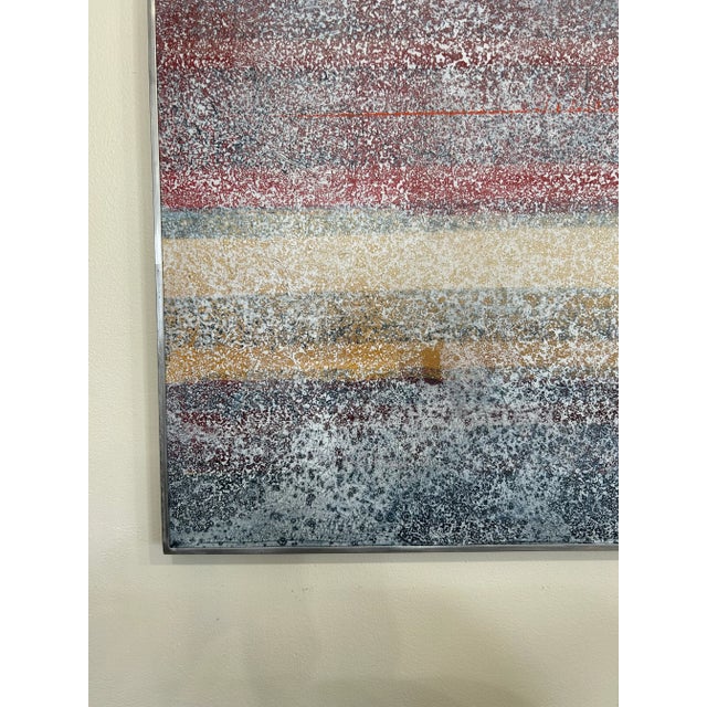 Chic 1987 signed Lee Burr abstract mixed media painting ready to hang in your space. The perfect size to hang alone or...