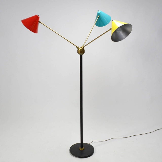1950s 1950s Italian Three-Arm Floor Lamp For Sale - Image 5 of 10