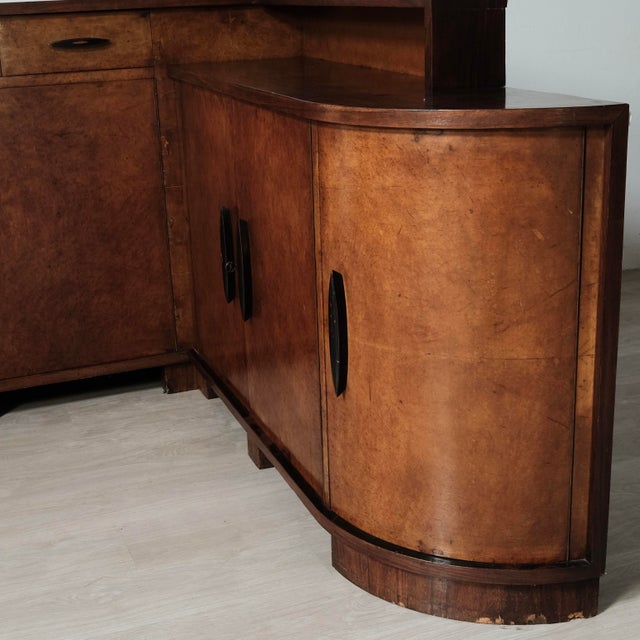Vintage Rationalist Wooden Corner Sideboard, 1940s, Set of 2 For Sale - Image 3 of 18
