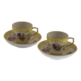 KPM Limited Edition Mocha Cups & Saucers to Celebrate KPM 225th Anniversary 1776-2000- 4 Pieces For Sale