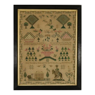 Antique Sampler, 1834, by Mary Thornhill For Sale