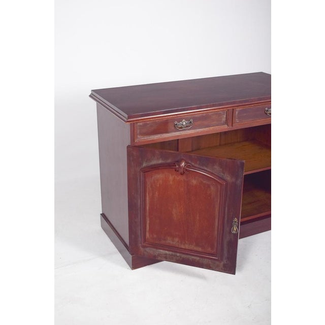 Wood European English-Style Tall Sideboard For Sale - Image 7 of 9