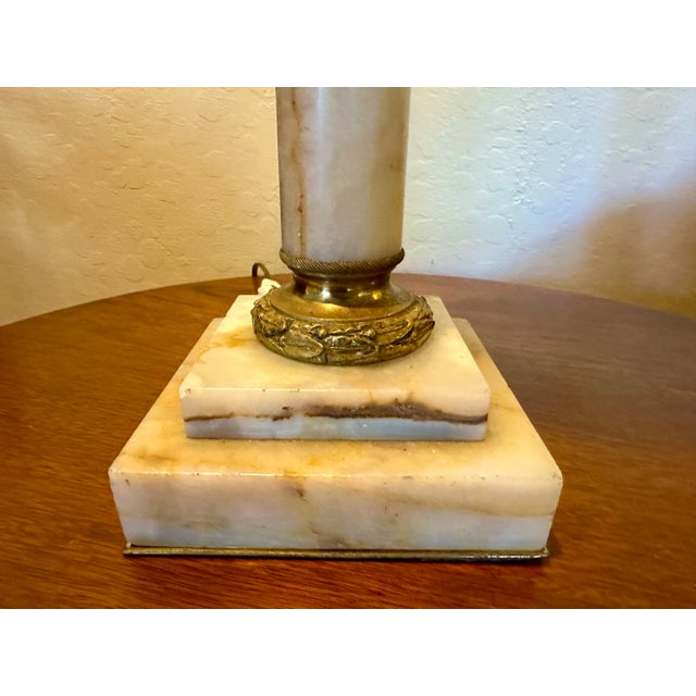 Antique Mid 18th Century Oil Lamp With Marble Base and Column For Sale In San Francisco - Image 6 of 8