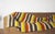 Very old Portuguese Cobertor de Papa wool blanket with bold red-green-yellow-brown multicoloured stripes, substantial...