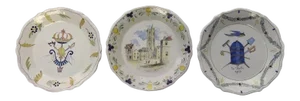 French Vintage Faience Plates - Set of 3