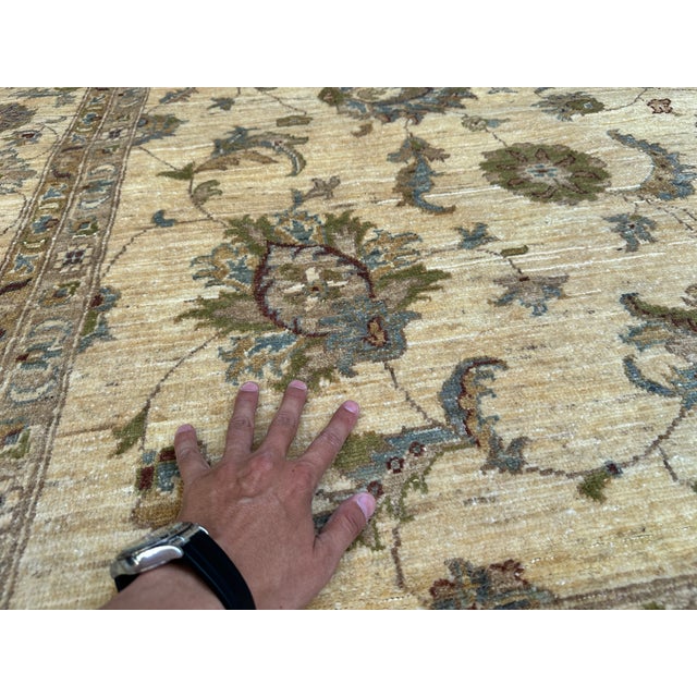 Hand-Knotted Afghan Oushak Chobi Wool Area Rug - 9'0" X 12'0" For Sale - Image 9 of 14