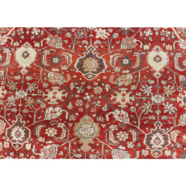 Mid 20th Century Vintage Persian Sultanabad-Mahal With All-Over Sub-Geometric Floral Design 7'1 X 11'6 For Sale In Atlanta - Image 6 of 13
