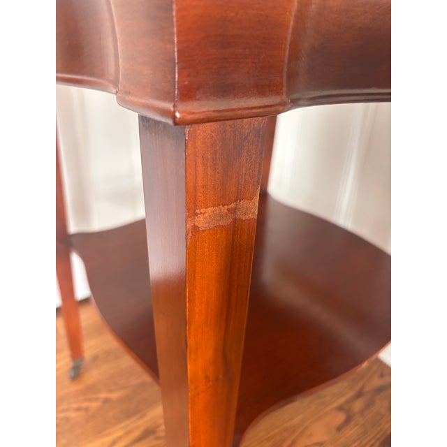 Early Twentieth Century Mahogany and Leather-Top Library Single Shelf Federal Style Side Tables, a Pair For Sale - Image 11 of 14