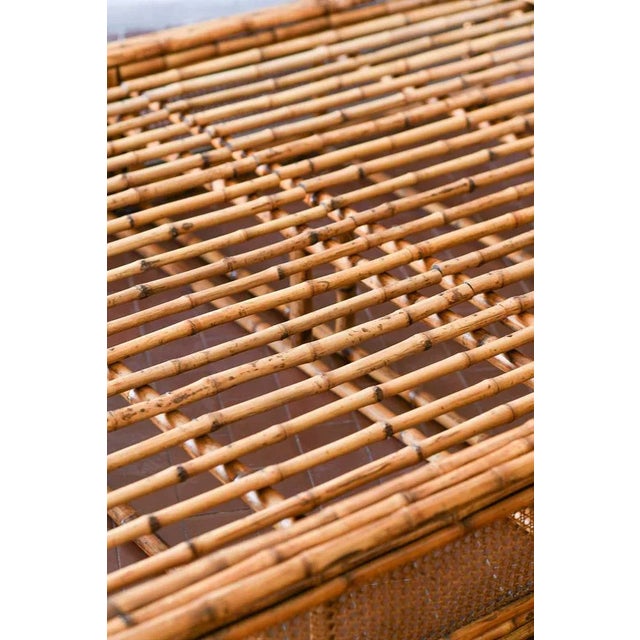 Double Bed with Bamboo and Vienna Straw Headboard, 1980s For Sale - Image 9 of 11