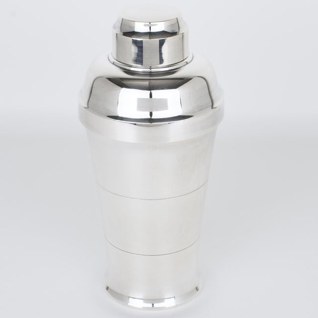 Art Deco Silver Plate Cocktail Shaker by Silversmith Saint Medard Paris For Sale In Atlanta - Image 6 of 10