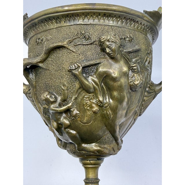 Mated Pair 19th Century NeoClassical Bronze Tazzas after the Pompeiian Antiques For Sale - Image 16 of 18