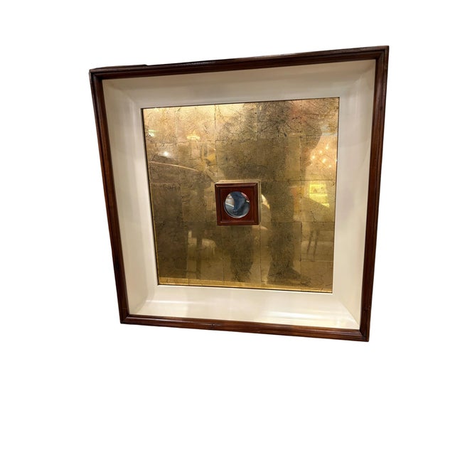 Brown Mid 20th Century Large Gold Leaf Mirror With Mahogany Frame For Sale - Image 8 of 10