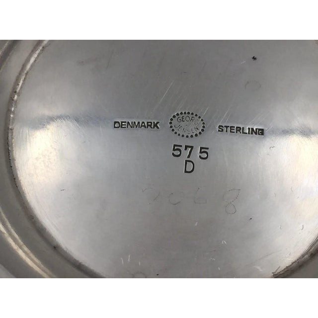 Georg Jensen Georg Jensen Sterling Silver Hand Hammered 575D Mint Dish Bowl For Sale - Image 4 of 5