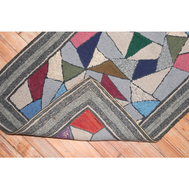 Early 21st Century Early 21st Century American Stained Glass Hooked Throw Rug - 2'2" x 4'4" For Sale - Image 5 of 18