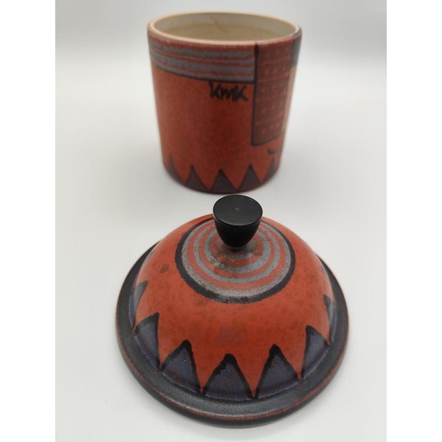Orange Vintage Candy Storage Jars from KMK Keramik Manufaktur Kupfermühle, 1955, Set of 4 For Sale - Image 8 of 18