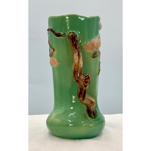 Roseville Pottery 1949 Roseville Ming Tree Vase # 582 Green, Pink Brown For Sale - Image 4 of 12