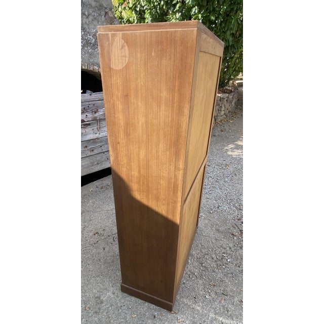 Oak Double-Column Roll-Top Filing Cabinet, 1950s For Sale - Image 9 of 18