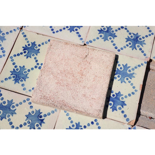 19th Century Portuguese Quatrefoil Tiles Set of 25 Blue & Antique White Decorative For Sale - Image 16 of 16