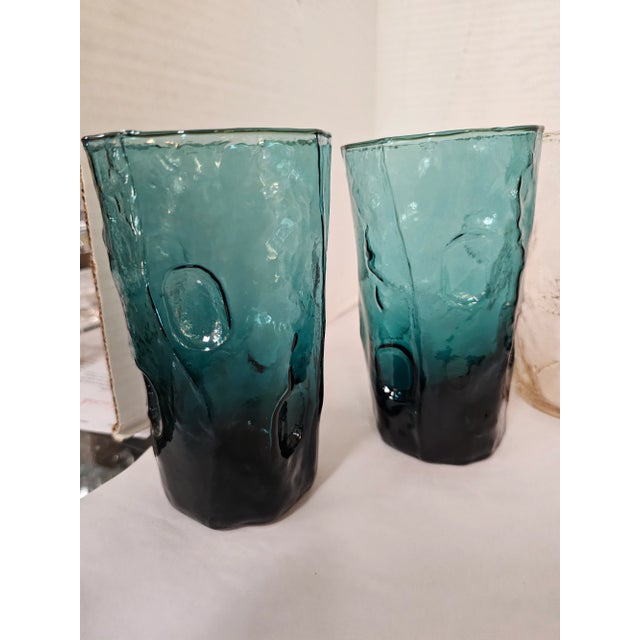 Mid Century Modern Set of 8 Hand Blown Textured Decatur Texglass Art