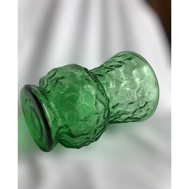 1970s Large Vintage Green Glass Bouquet Vase 1970’s For Sale - Image 5 of 12