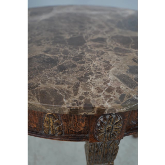 Italian Style Round Marble Top Lamp Table For Sale - Image 10 of 12
