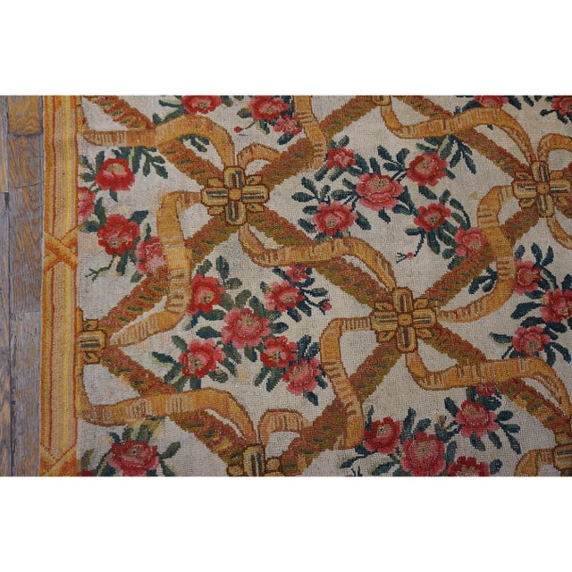 Textile 1770s Ivory Floral Antique French Aubusson Savonnerie Carpet 5'6"x8'10" Wool Rug For Sale - Image 7 of 8