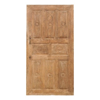 19th Century Turkish Carved Wood Raised Panel Door For Sale