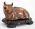 Chinese Ceramic Ox Form Water Dropper on Carved Wood Stand. 2.5" H x 3.5" W x 2.5" D. Provenance: Property from an estate...