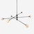 Modern Three Tier Chandelier, Black, 45.5in H, 3 Inch Glass Globes, by Research.Lighting, Modern, Minimal Hanging Light For Sale - Image 3 of 10