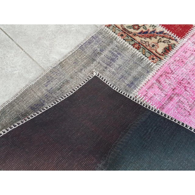 Textile 1960s Multicolour Handmade Wool Runner For Sale - Image 7 of 10