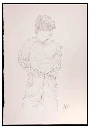 Anthony Roaland, Portrait of a Boy, Original Drawing, 1981