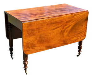 Antique Mahogany Drop Leaf Dining Table With Reed Carved Legs Boston