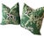 Pair of Thibaut Fabrics Yukio Chinoiserie Green and Blue Pillow Covers For Sale - Image 6 of 6