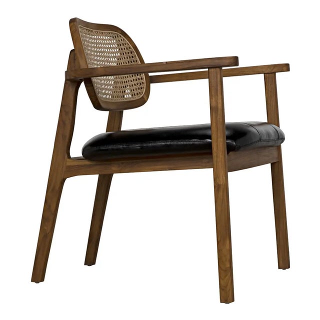 Noir NOIR Tolka Chair, Teak with Leather Seat For Sale - Image 4 of 5