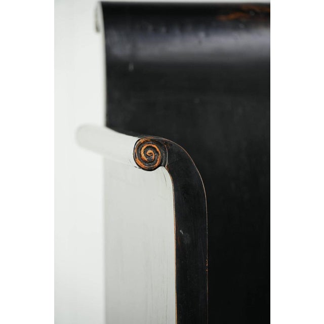 20th Century Asian Style Black Wooden Armchair For Sale - Image 11 of 15