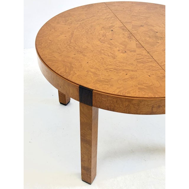 Vintage Burl Wood Round Dining Table by Grange, 1980s For Sale - Image 10 of 13