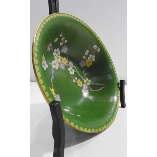 Mid Century Cloisonne Bowl With Floral Details For Sale - Image 9 of 10