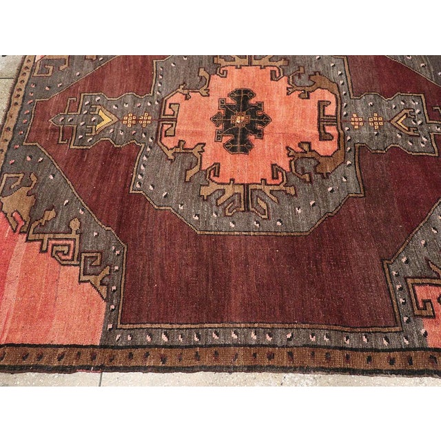 Textile Galerie Shabab Collection Mid-20th Century Turkish Anatolian Square Carpet For Sale - Image 7 of 10