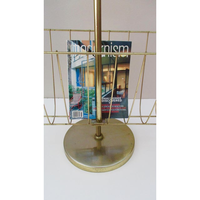 MidCentury Brass Magazine Rack & Ashtray Stand Chairish