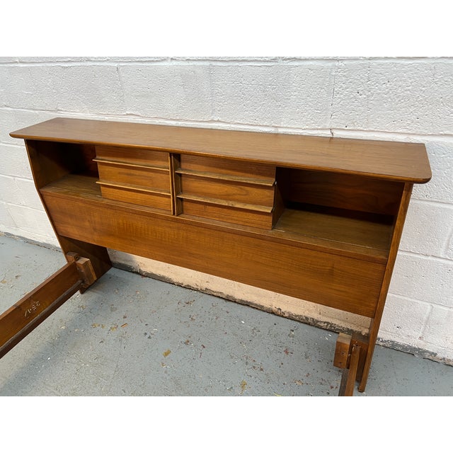 Mid-Century Modern Walnut Queen Bed Frame For Sale - Image 13 of 14