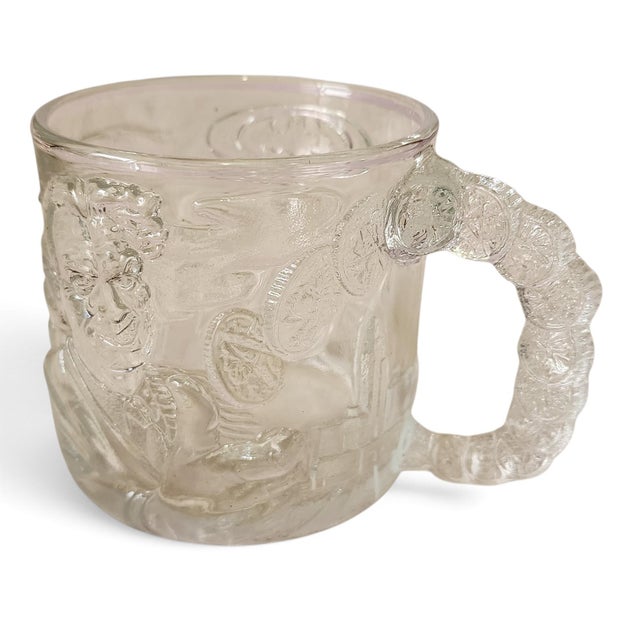 Transparent Vintage 1995 McDonalds Batman Forever Two-Face Raised Glass Handled Mug For Sale - Image 8 of 8