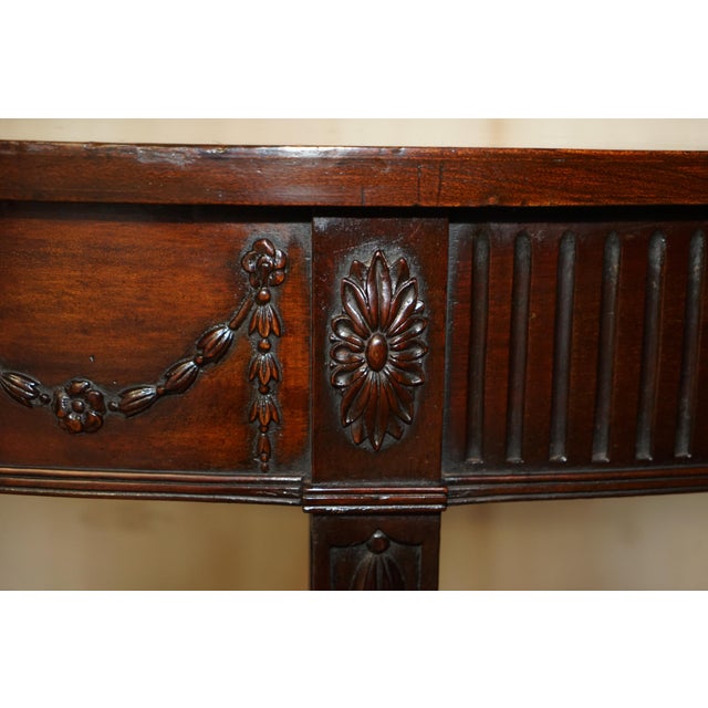 Wood 18th Century Burl Hardwood Carved Adams Demi Line Console Table by Charles & Ray Eames For Sale - Image 7 of 18